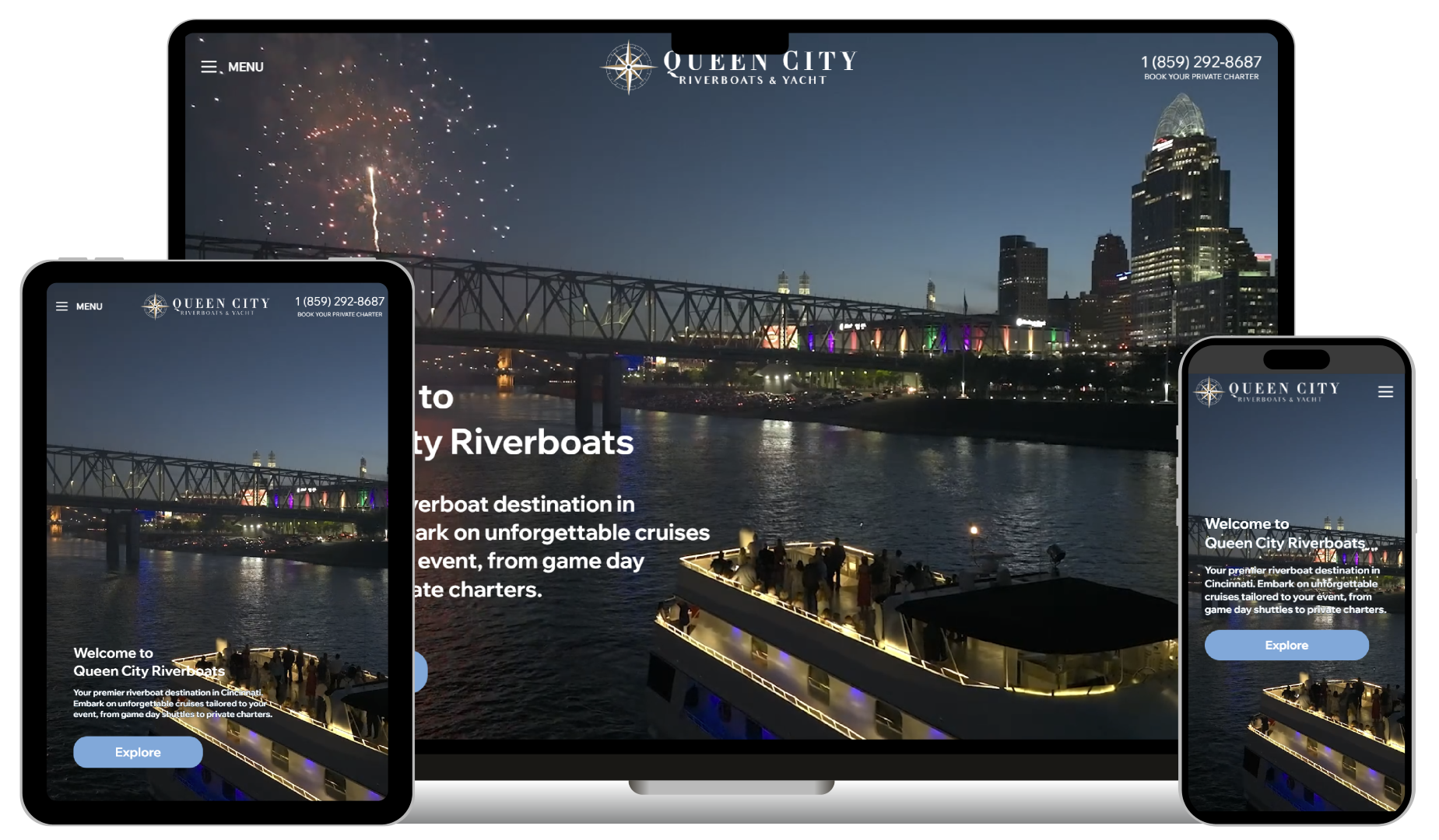 Queen City Riverboats website showcase